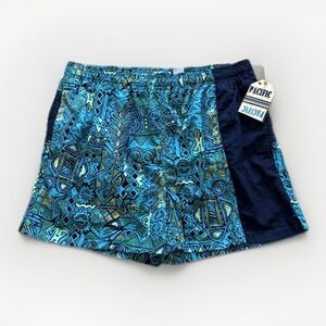 Vintage Pacific Scene Swim Trunks Mens L Shorts Bathing Suit‎ 90s Summer Beach